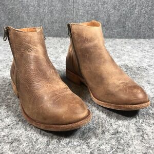Kork‎ Ease Ankle Boots Womens 6 M Brown Leather Side Zip Block Heel Comfort